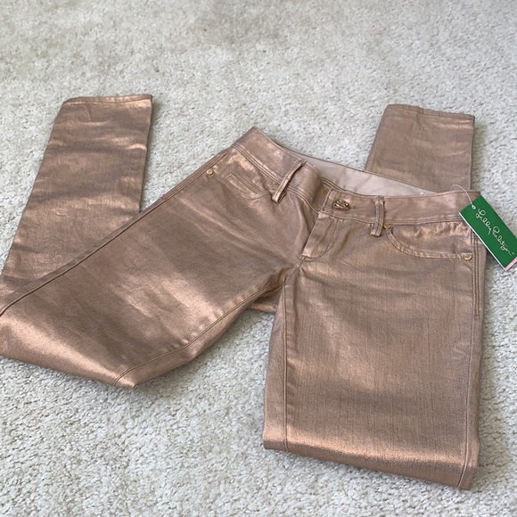 COPY - Lilly Pulitzer Rose Gold Jeans - Picture 1 of 5